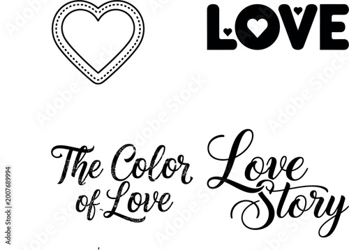 heart design with love text vector illustration