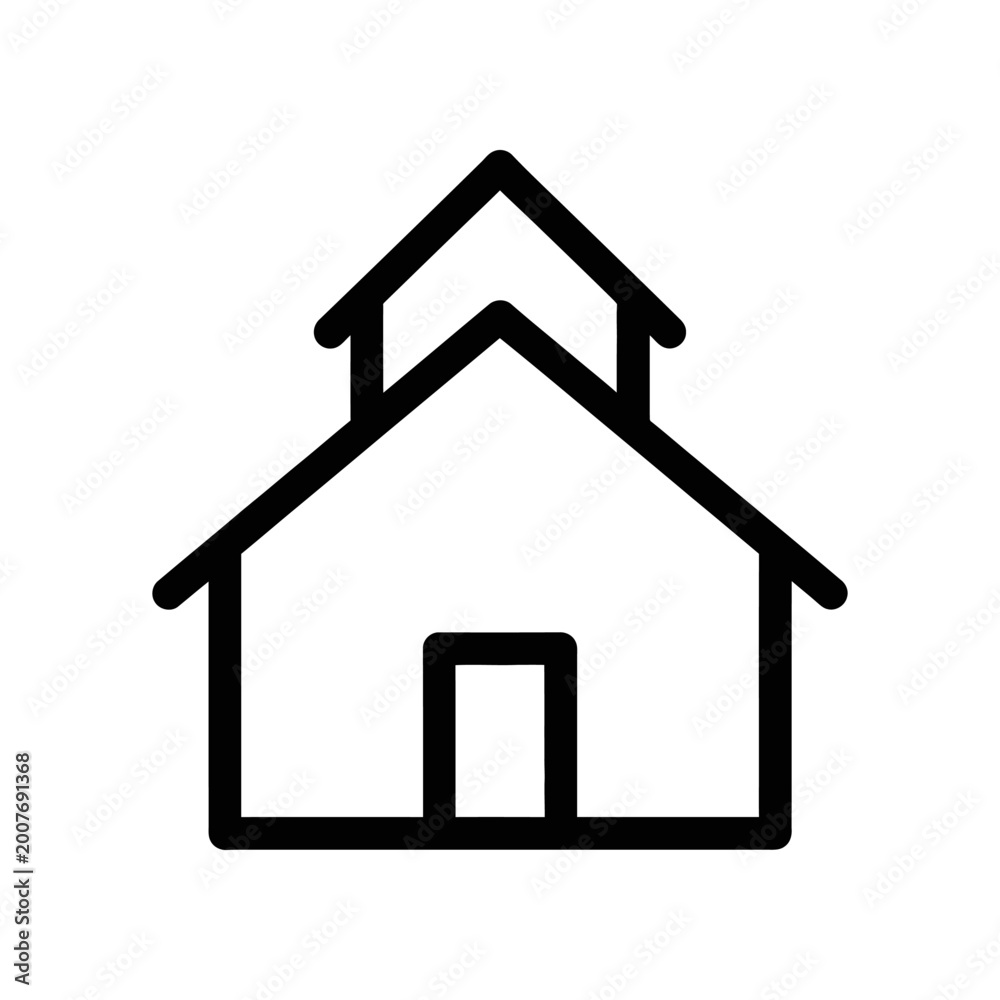 Fototapeta premium Minimalist black house icon vector illustration isolated on white background