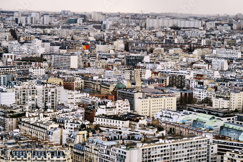 Paris. Immeubles. Vue du haut de la Tour Eiffel.
