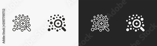 Quadro su tela Set of analyst icon in black and white collection