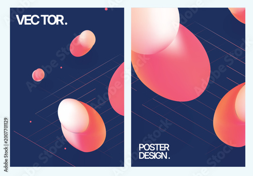 Fotografija Dynamic geometric forms with depth effects for branding purposes