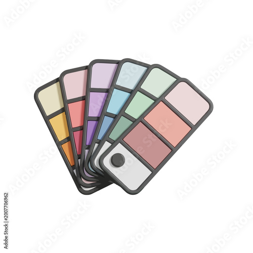 Creative Pastel Color Swatch Fan Illustration for Design