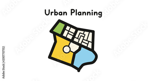 Urban planning conceptual map vector illustration