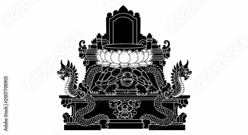 Thai Temple Gate Design Element.