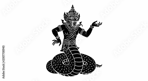 Thai mythical serpent creature statue.