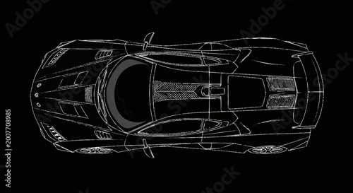Top View of Sports Car.