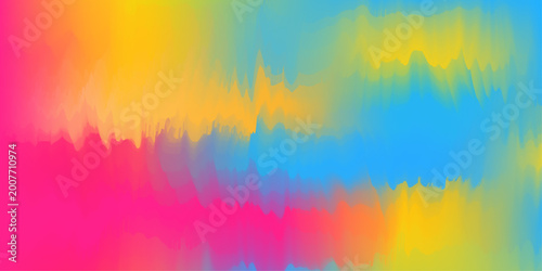 Bild auf Leinwand Vibrant Abstract Swirls of Pink, Yellow, and Blue Gradient Background Vector Ill