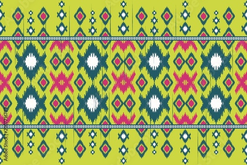 Ethnic Ikat Pattern Seamless Bohemian Style Fabric Texture
