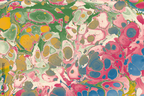 Artistic abstract Ebru marbling paint texture background