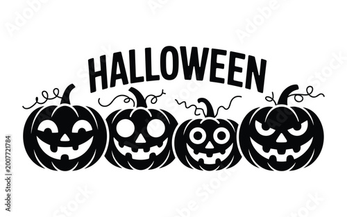 Halloween Pumpkin Banner Spooky Jack O Lantern Vector Illustration