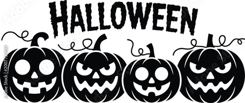 Halloween Pumpkin Banner Spooky Jack O Lantern Vector Illustration