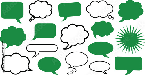 Speech Bubble Collection Comic Style Chat Icons Set