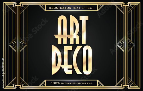 luxury vintage frame art deco style font editable text
