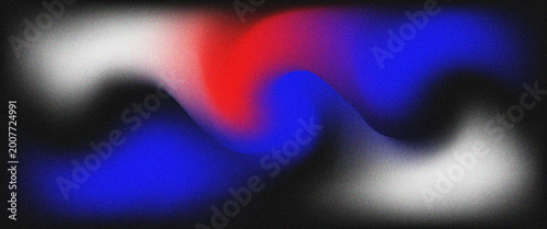 Fotografie Abstract dynamic fluid swirling background with vibrant red blue and white color