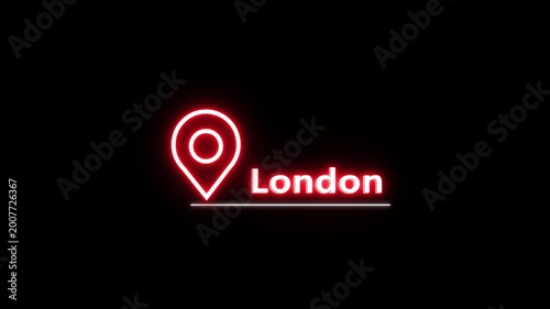 Glowing Location Pointer Icon Animation. Direction Location Pin Symbol.
