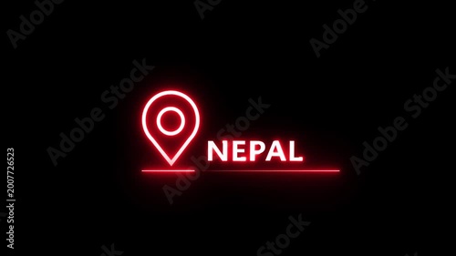 Glowing Location Pointer Icon Animation. Direction Location Pin Symbol.