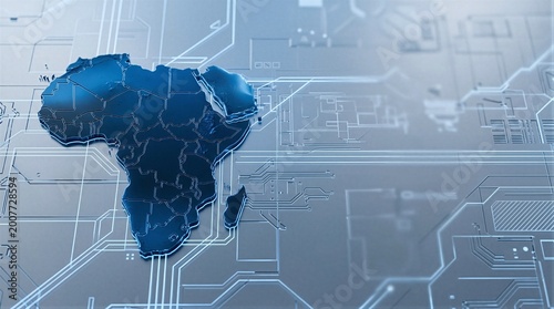 An aerial view of a map of the African continent.