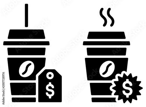 Slika na platnu black coffee cup icon