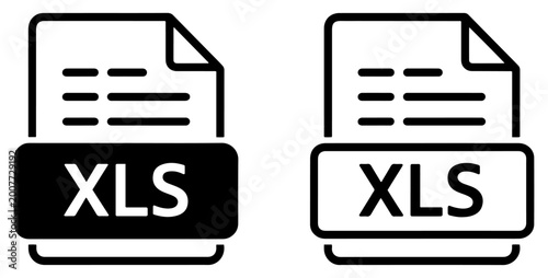 Фотография excel file type icon vector set