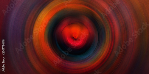 Tableau sur toile Circular vortex background with radial red and orange gradient light rings emanating from dark center creating intense depth