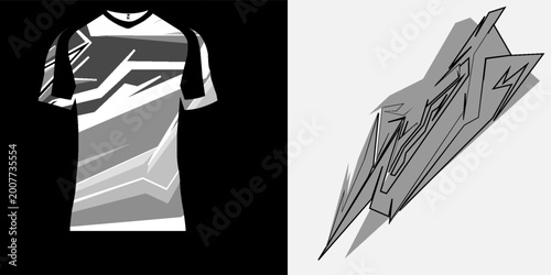 Fotografie Wonderful and Bizarre T shirt sports abstract jersey suitable for racing, soccer, gaming, motocross, gaming, cycling