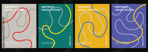 Colorful Abstract bold Line composition Background Collection for poster, flyer vibrant color shape
