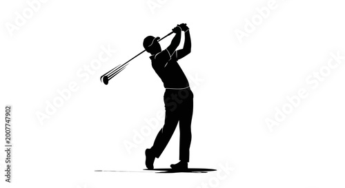Tableau sur toile Golf, golfer, silhouette, vector, sports, illustration, black, golfing, player i