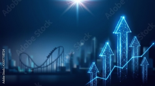 A long exposure shot of a city skyline at night.