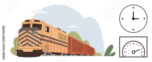 Fotografía Transportation, logistics, punctuality, shipping, freight management, industry