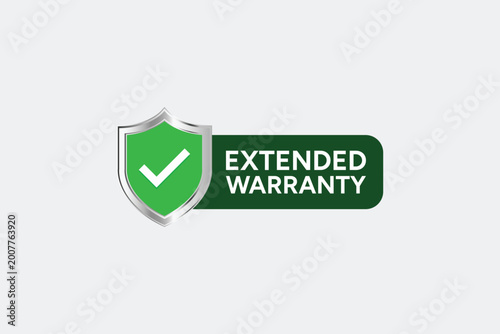 Schilderij op canvas Extended Warranty Shield with Checkmark Icon