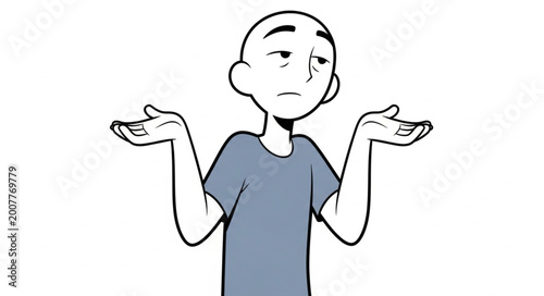 Cuadro en lienzo Man Shrugging Shoulders Expressing Confusion or Uncertainty.