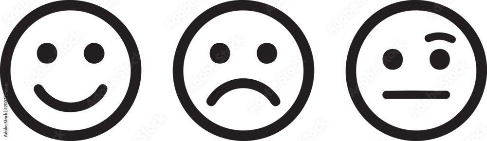 Fototapeta premium Creative Emoji Face Feeling Icon Set