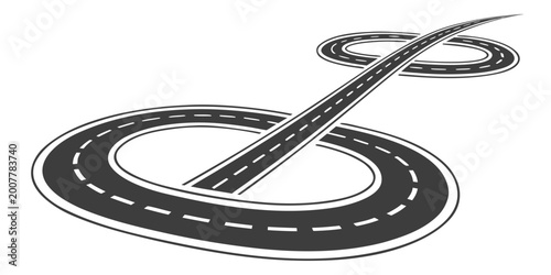 Fotografi Abstract infinity road symbolizing endless journey or possibilities with never e