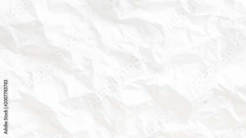 Crumpled white paper texture background with creases and folds