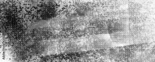 High contrast abstract grunge texture with ink splashes, halftone dots, and rough noise overlay. Black and white artistic background ideal for posters, street style design, and modern visuals.