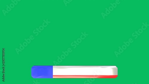3D Modular Lower Third Bar Assembling and Merging on Green Screen Background. 3D Rendering.