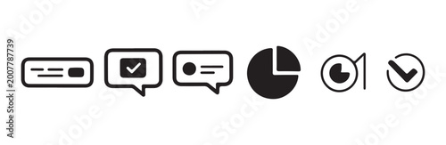 Tableau sur toile Communication icons chat message and pie chart.