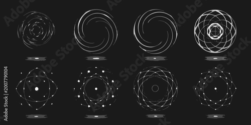 Fotografía wireframe spheres with glowing connection points abstract digital illustration