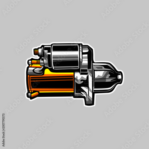 Vector Art Stock Illustration of a motor starter dynamo