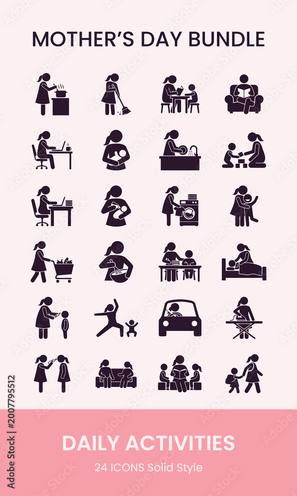 Obraz premium Mom Love Icon Pack