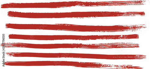 Canvas Print Red brush strokes on white background stripe