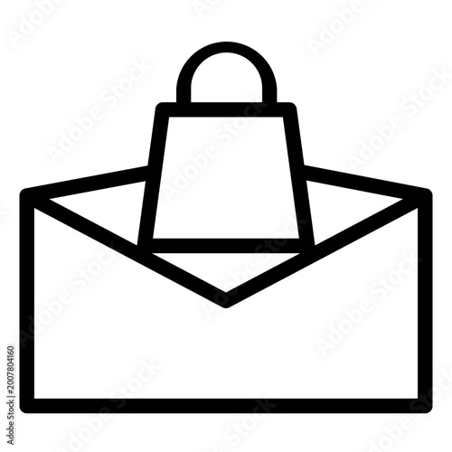 shopping email vector icon