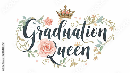 Tableau sur toile calligraphy art with the quote Graduation Queen