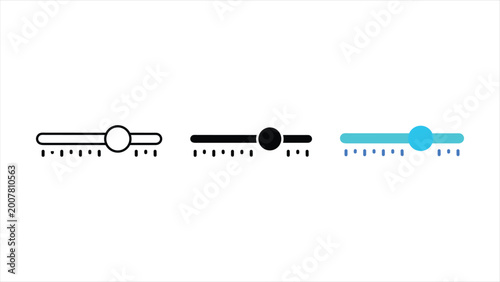 Quadro em tela Slider control icon set outline solid and color vector range selector for web ap