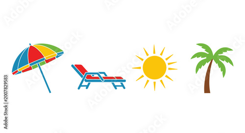 Beach Vacation Summer Relaxation Concept.