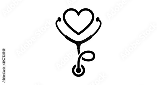 Φωτογραφία A medical stethoscope with heart symbol vector image representing cardiology hea