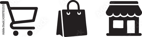 Three shopping ecommerce icon collection pack