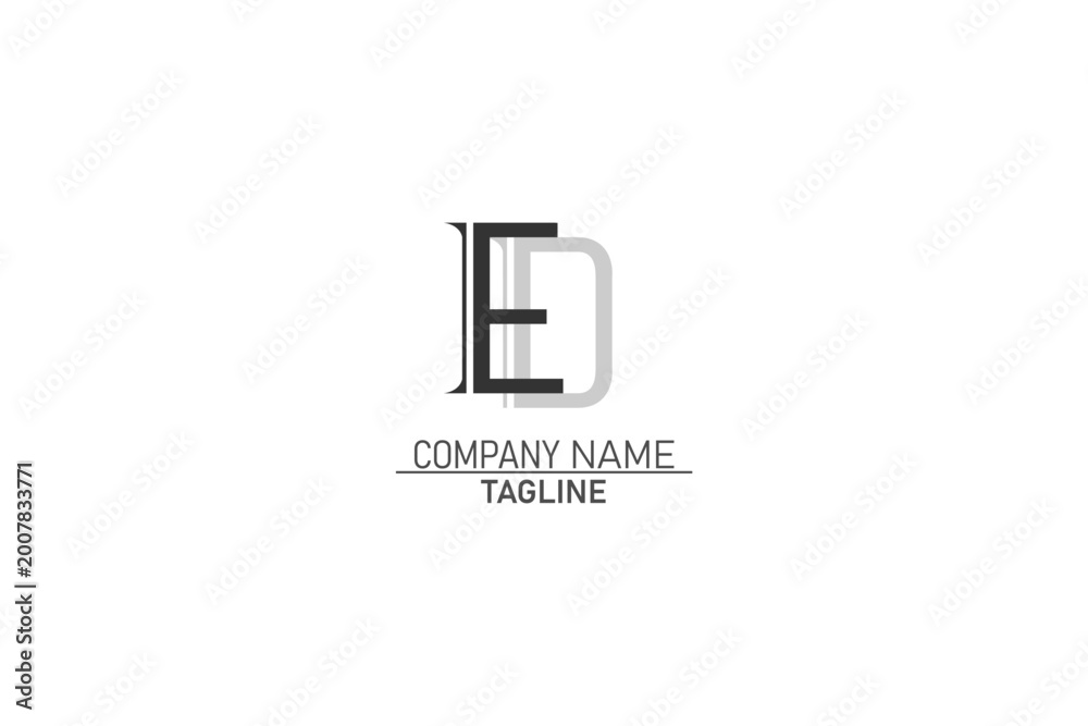 Fototapeta premium ED, Abstract Letters Logo Monogram, ED letter minimal logo design, ED lettermark, ED company logo 