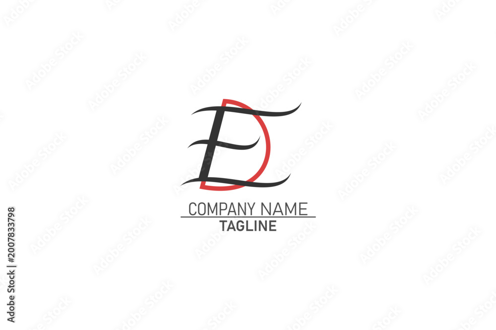 Fototapeta premium ED, Abstract Letters Logo Monogram, ED letter minimal logo design, ED lettermark, ED company logo 