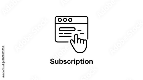 Subscription, online payment, icon set, business concept, web service